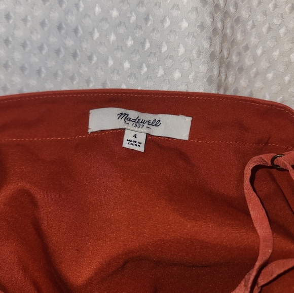 Orange Madewell Silk Dress Size 4 - Picture 6 of 12